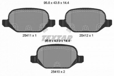 TEXTAR 2541101 -  Комплект тормозных колодок, дисковый тормоз