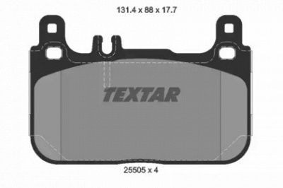 TEXTAR 2550501 -  Комплект тормозных колодок, дисковый тормоз