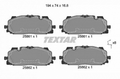 TEXTAR 2586101 -  Комплект тормозных колодок, дисковый тормоз