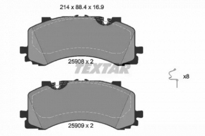 TEXTAR 2590801 -  Комплект тормозных колодок, дисковый тормоз