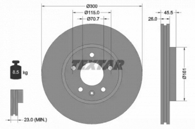 TEXTAR 92205600 -  Тормозной диск