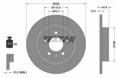 TEXTAR 92205700 -  Тормозной диск