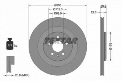 TEXTAR 92241803 -  Тормозной диск