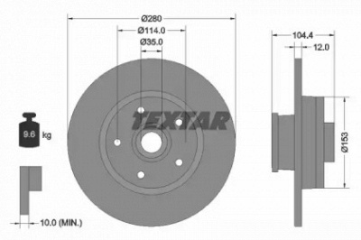 TEXTAR 92268903 -  Тормозной диск