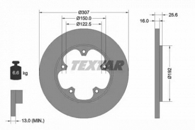 TEXTAR 92274103 -  Тормозной диск