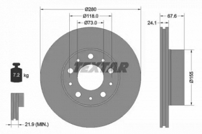 TEXTAR 92275103 -  Диск тормозной