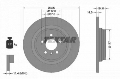 TEXTAR 92277405 -  Диск тормозной