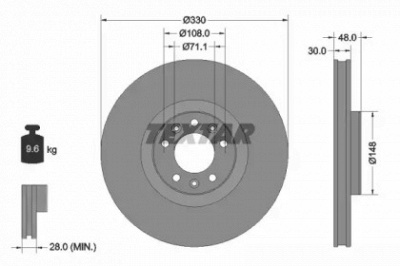 TEXTAR 92283403 -  Тормозной диск