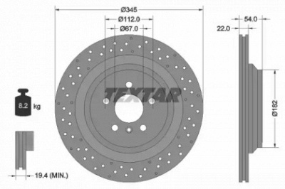 TEXTAR 92283703 -  Тормозной диск