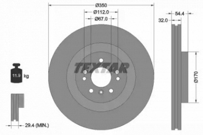 TEXTAR 92284205 -  Тормозной диск