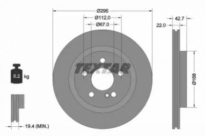 TEXTAR 92286903 -  Тормозной диск