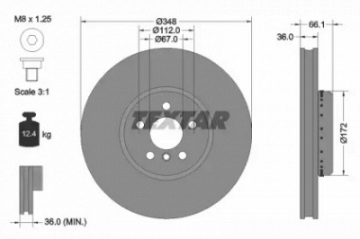 TEXTAR 92288725 -  Тормозной диск