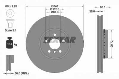 TEXTAR 92288825 -  Тормозной диск