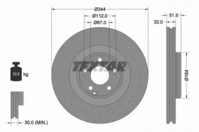 TEXTAR 92289905 -  Тормозной диск