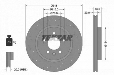 TEXTAR 92290003 -  Тормозной диск