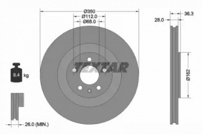 TEXTAR 92290405 -  Тормозной диск
