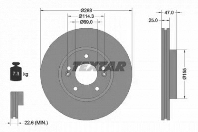 TEXTAR 92290503 -  Тормозной диск
