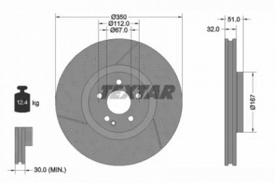 TEXTAR 92290705 -  Тормозной диск