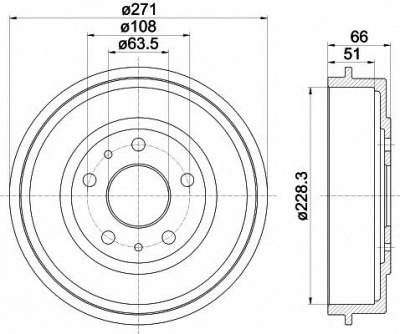 TEXTAR 94027400 -  Тормозной барабан