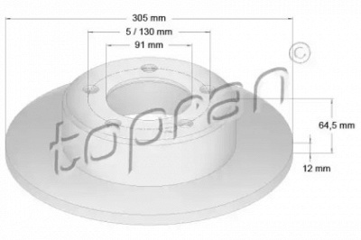 TOPRAN 208551 -  Тормозной диск