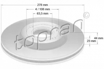 TOPRAN 304458 -  Тормозной диск