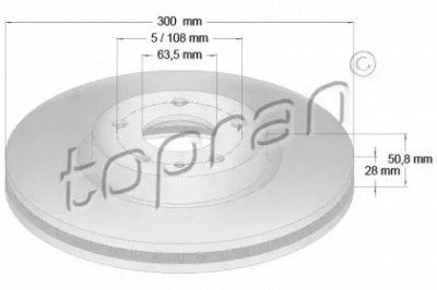TOPRAN 304854 -  Тормозной диск