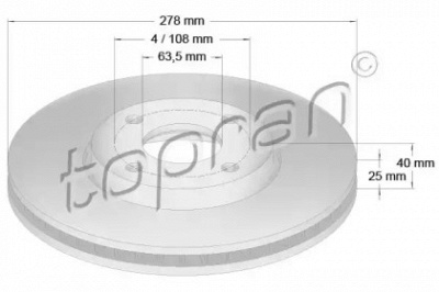 TOPRAN 304886 -  Тормозной диск