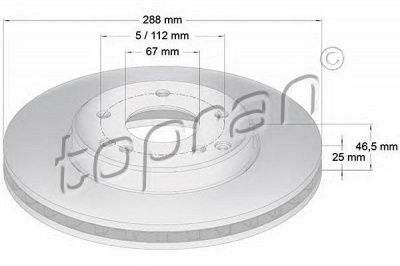 TOPRAN 400855 -  Тормозной диск