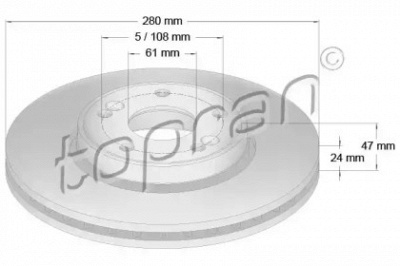 TOPRAN 700832 -  Тормозной диск