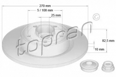 TOPRAN 701476 -  Тормозной диск