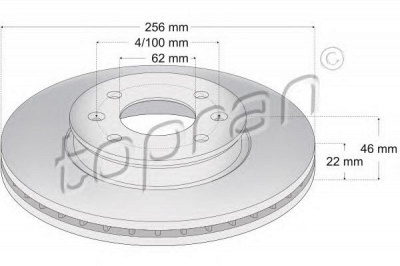 TOPRAN 820260 -  Диск тормозной передний вентилируемый
