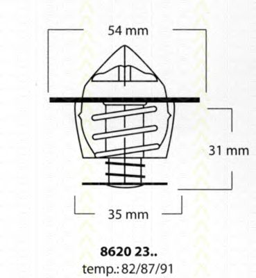 TRISCAN 86202387 -  Термостат, охлаждающая жидкость