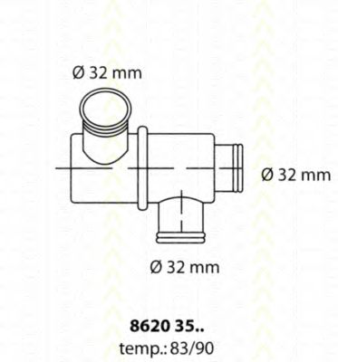 TRISCAN 86203583 -  Термостат, охлаждающая жидкость