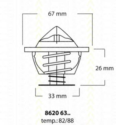 TRISCAN 86206382 -  Термостат, охлаждающая жидкость
