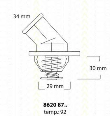TRISCAN 86208792 -  Термостат, охлаждающая жидкость