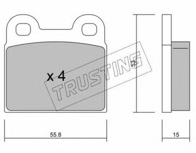 TRUSTING 0021 -  Комплект тормозных колодок, дисковый тормоз