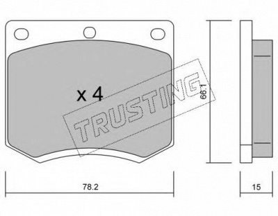 TRUSTING 0250 -  Комплект тормозных колодок, дисковый тормоз