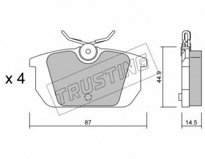 TRUSTING 0660 -  Комплект тормозных колодок, дисковый тормоз