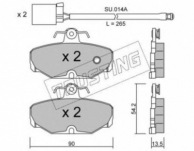 TRUSTING 0971w -  Комплект тормозных колодок, дисковый тормоз