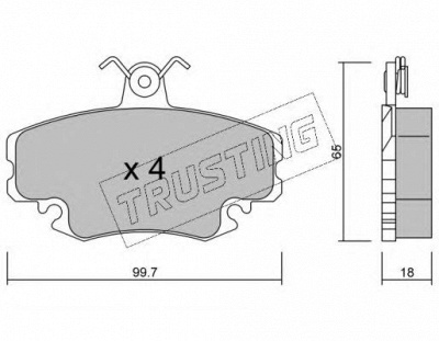 TRUSTING 1220 -  Комплект тормозных колодок, дисковый тормоз