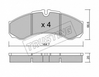 TRUSTING 2216 -  Комплект тормозных колодок, дисковый тормоз