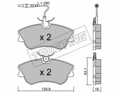 TRUSTING 2310 -  Комплект тормозных колодок, дисковый тормоз