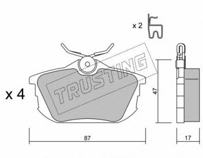 TRUSTING 3560 -  Комплект тормозных колодок, дисковый тормоз