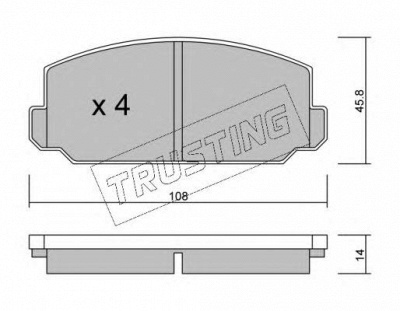 TRUSTING 4770 -  Комплект тормозных колодок, дисковый тормоз