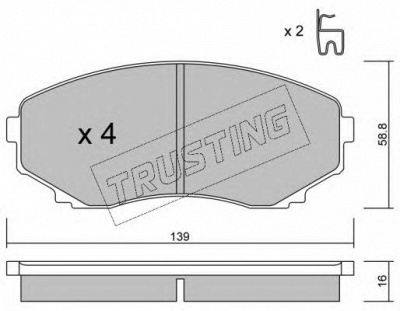 TRUSTING 4930 -  Комплект тормозных колодок, дисковый тормоз