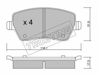 TRUSTING 5010 -  Комплект тормозных колодок, дисковый тормоз