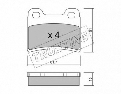TRUSTING 5510 -  Комплект тормозных колодок, дисковый тормоз