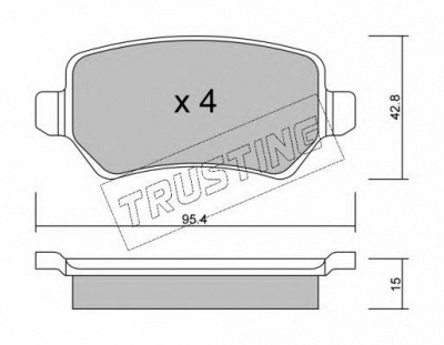 TRUSTING 5581 -  Комплект тормозных колодок, дисковый тормоз