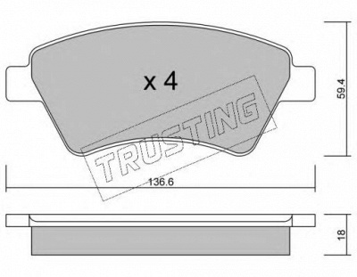 TRUSTING 5600 -  Комплект тормозных колодок, дисковый тормоз