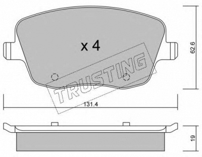 TRUSTING 5630 -  Комплект тормозных колодок, дисковый тормоз